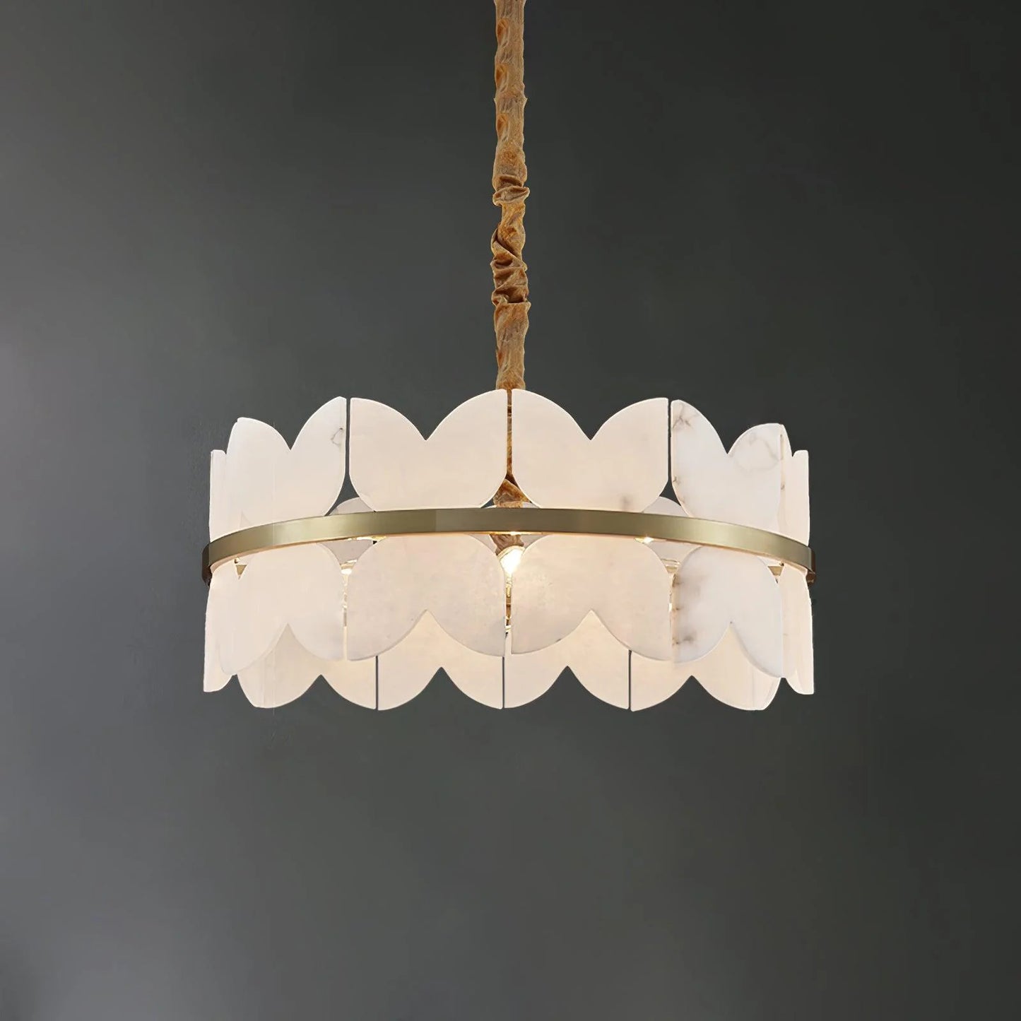Alabaster Cloudscape Brass Chandelier - Nuvé
