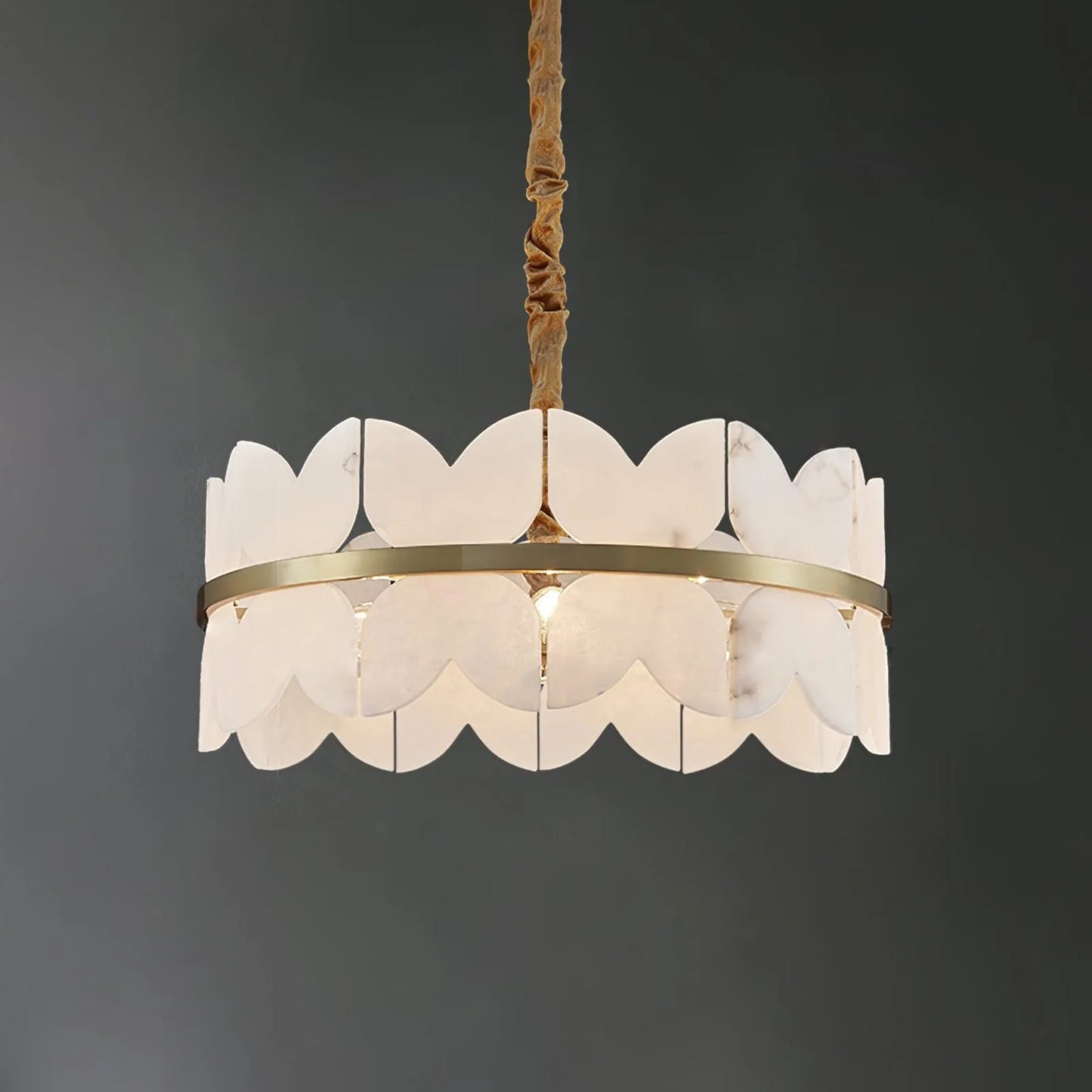 Alabaster Cloudscape Brass Chandelier - Nuvé