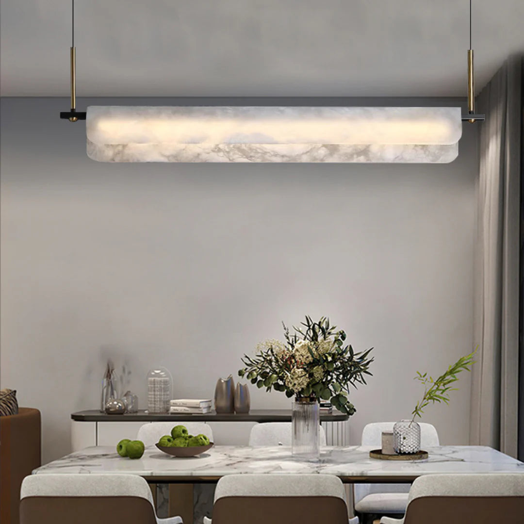 Alabaster Dining Linear Chandelier - Nuvé