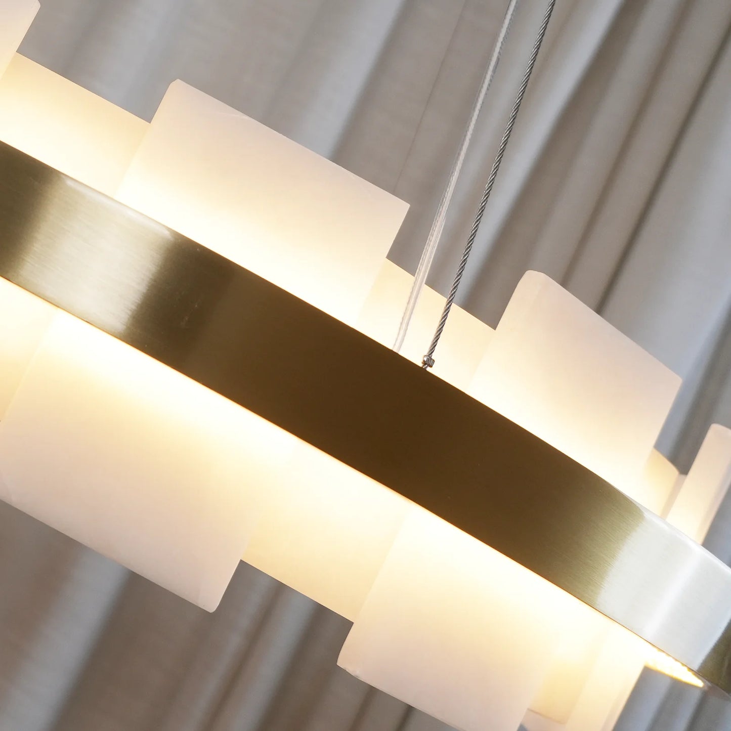 Alabaster Halo Brass Chandelier - Nuvé