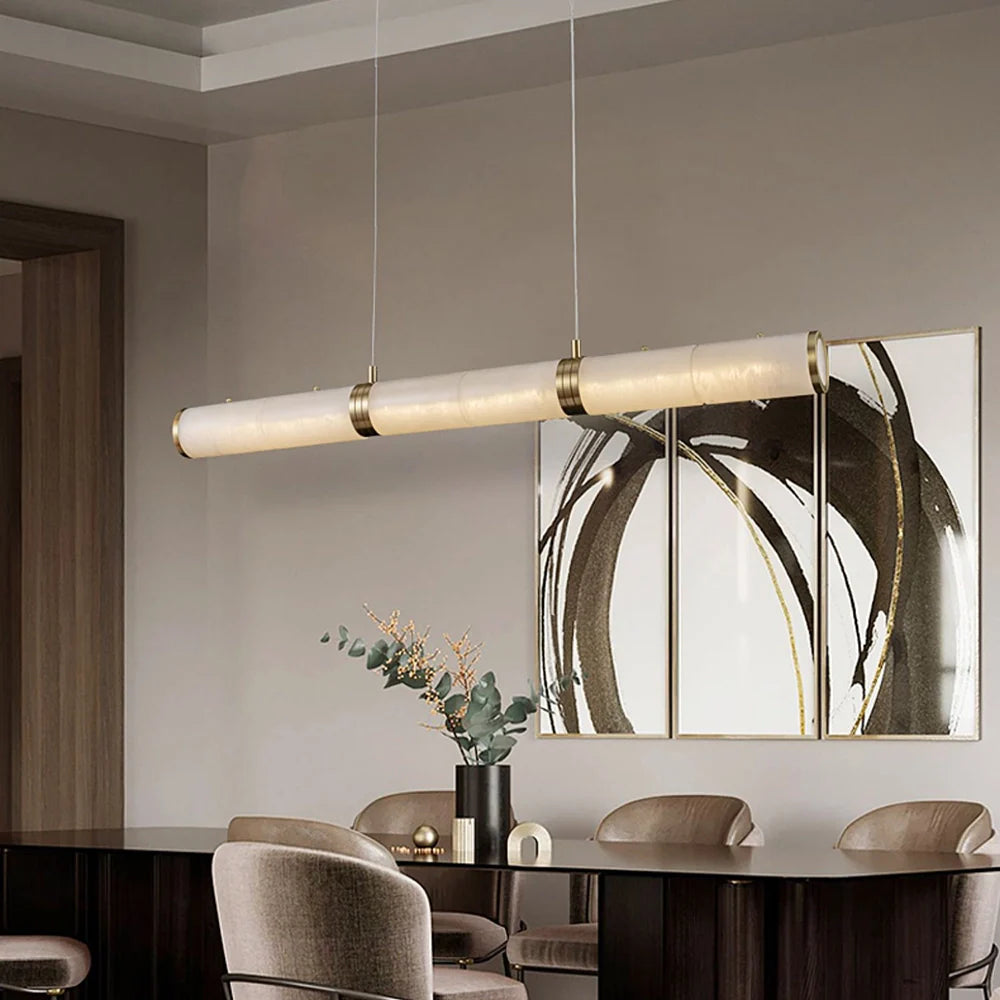 Alabaster Pillar Linear Chandelier - Nuvé
