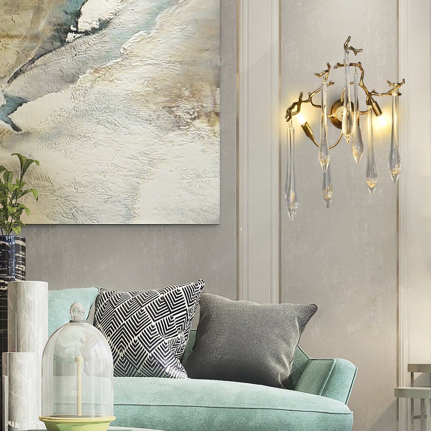 Aqua Salix Crystal Wall Lamp - Nuvé