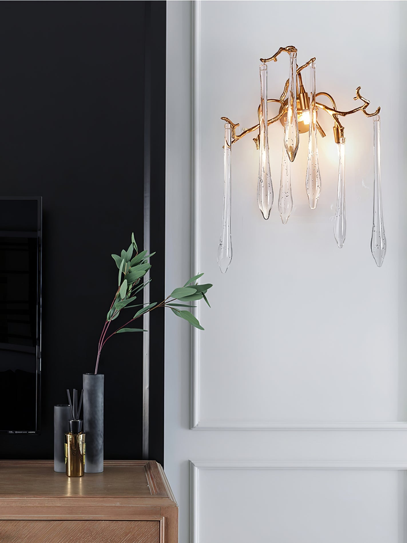 Aqua Salix Crystal Wall Lamp - Nuvé