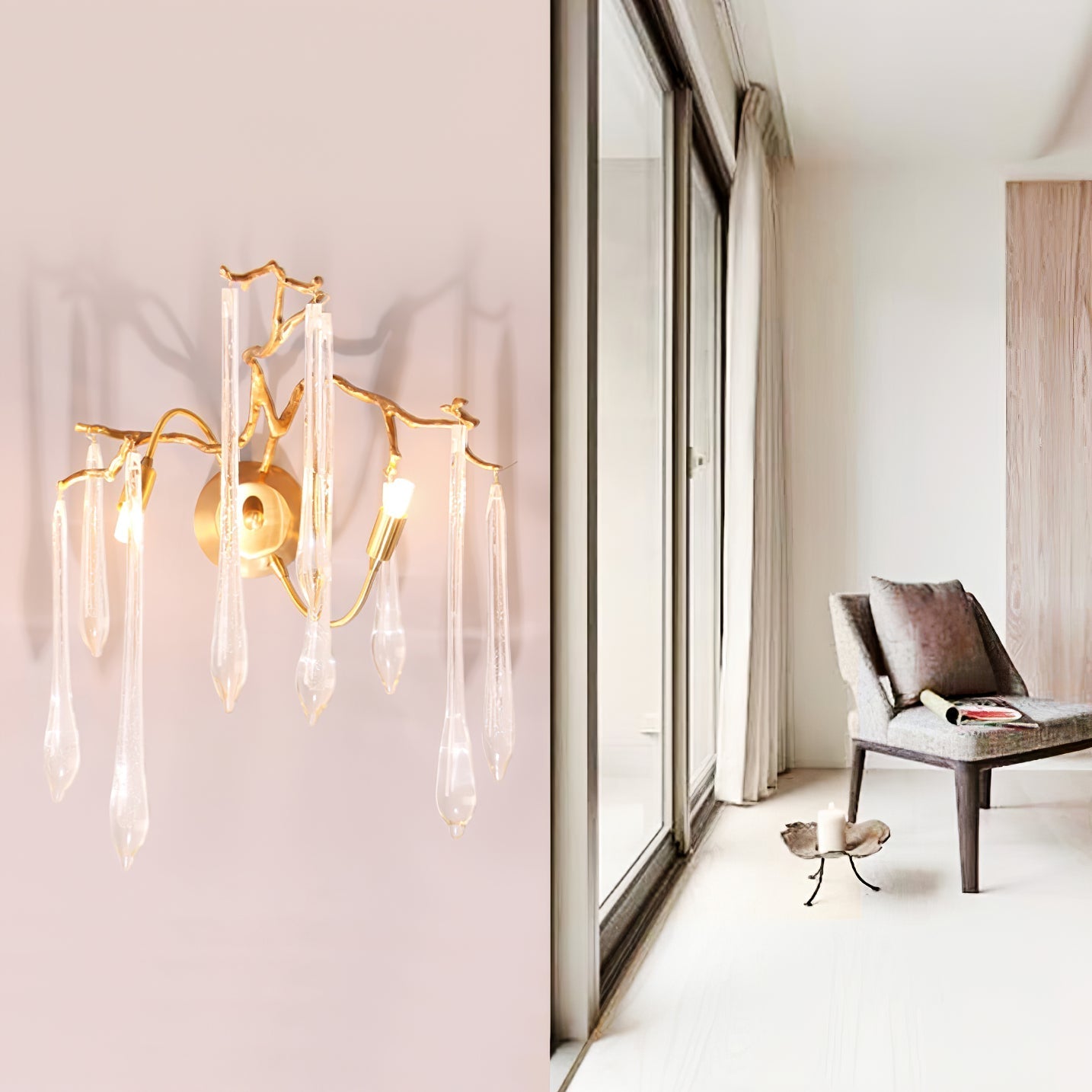 Aqua Salix Crystal Wall Lamp - Nuvé