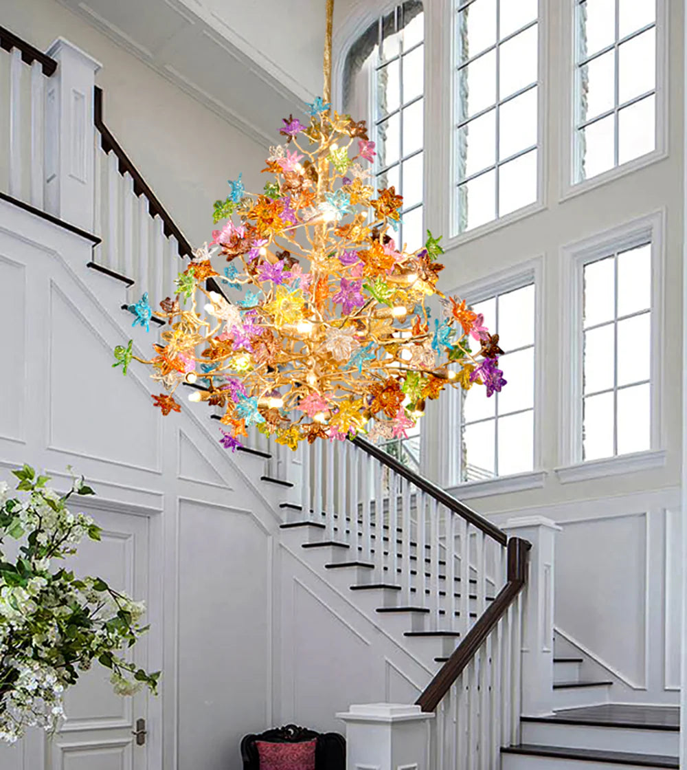 Art Stained Glass Tree Branch Chandelier - Nuvé