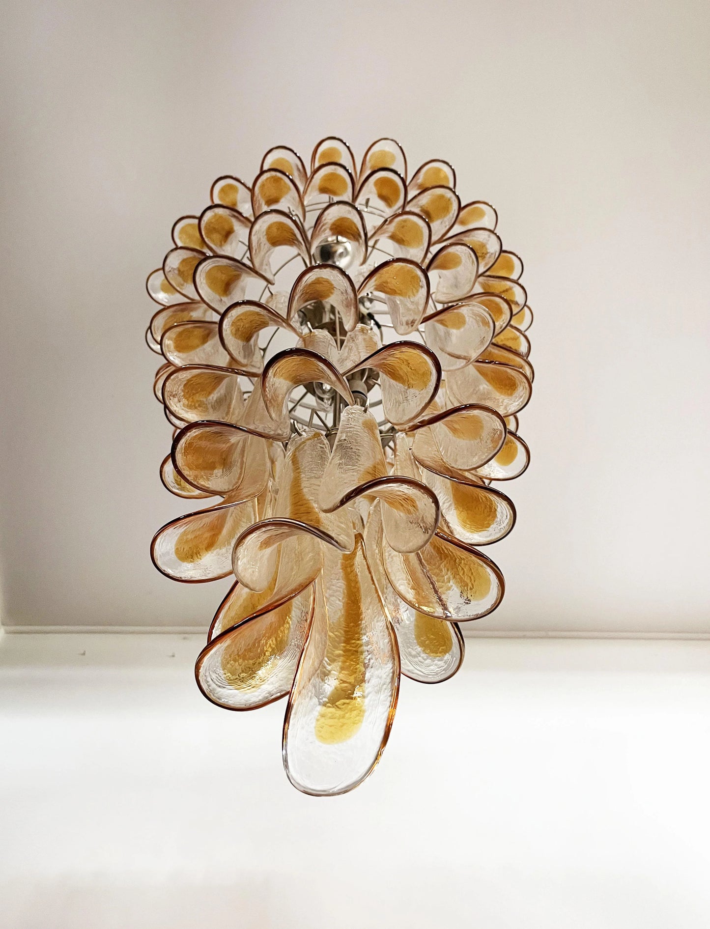 Petals Spiral Murano Transparent Chandelier - Nuvé