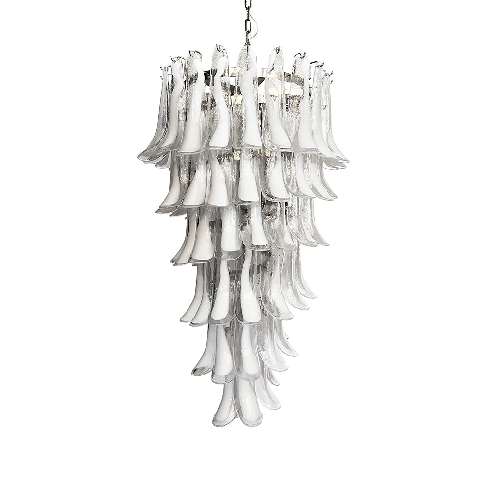 Petals Spiral Murano Transparent Chandelier - Nuvé