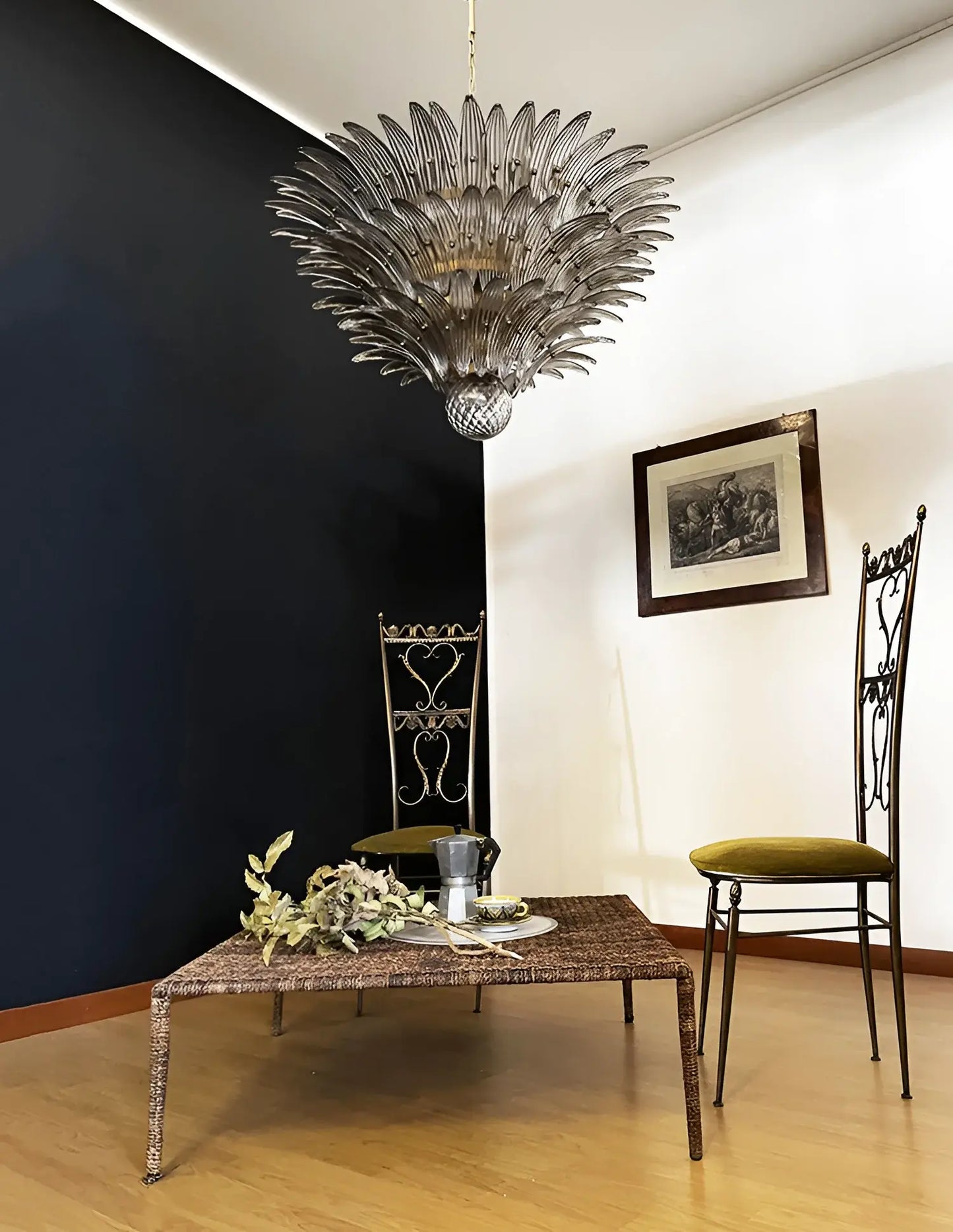 Beautifully Murano Palmette Smoked Chandelier - Nuvé