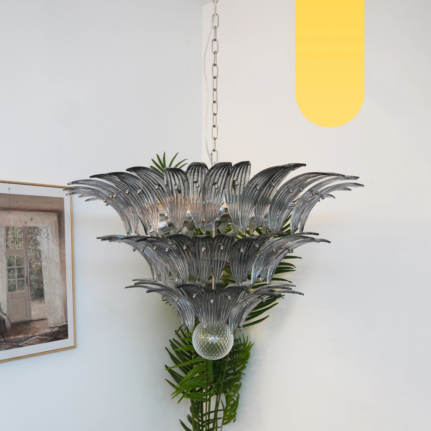 Beautifully Murano Palmette Smoked Chandelier - Nuvé
