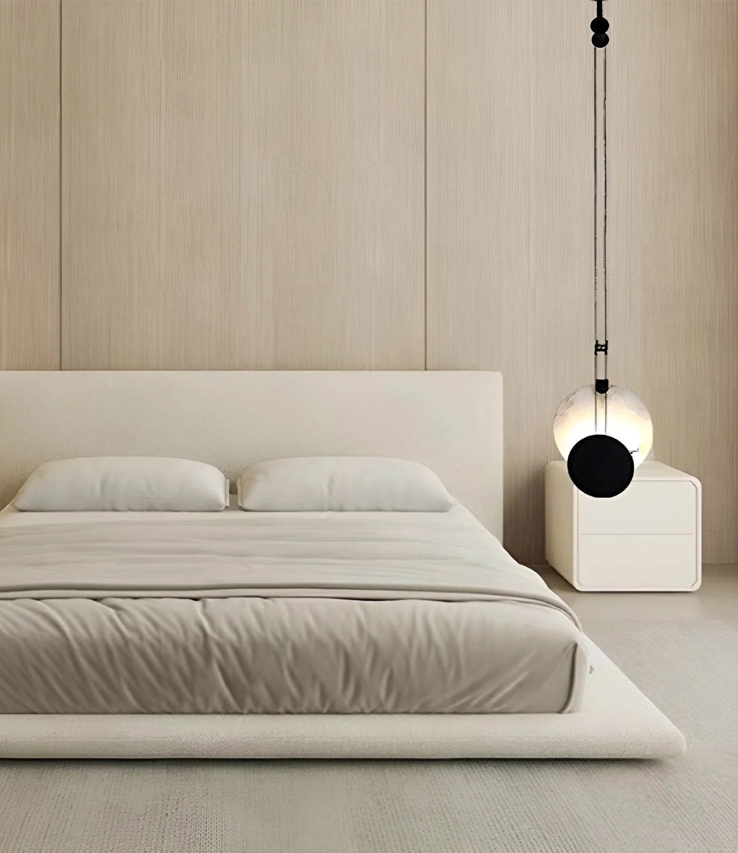 Black Paint Iron Disc Marble Pendant Lamp - Nuvé
