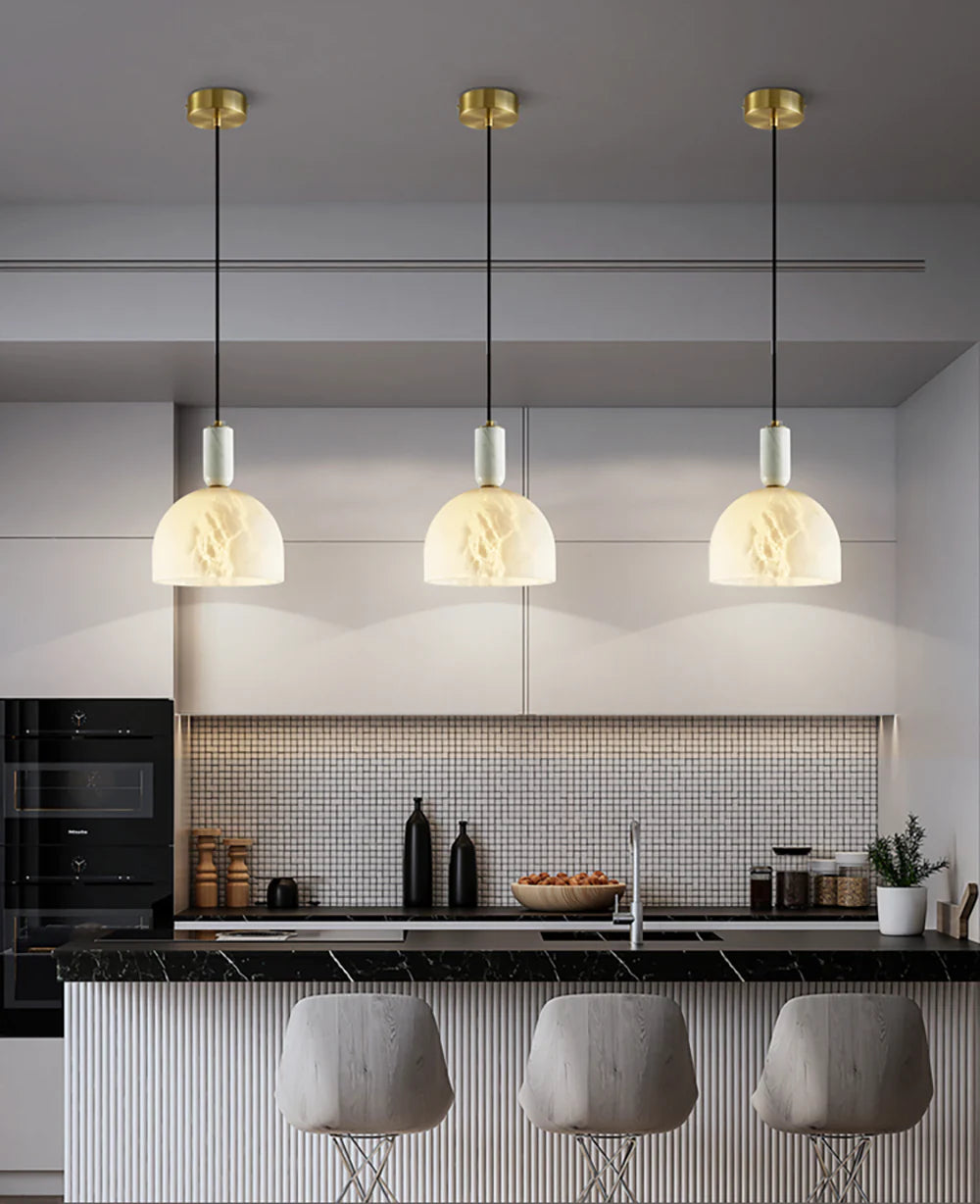 Brass Blair Alabaster Pendant Light - Nuvé
