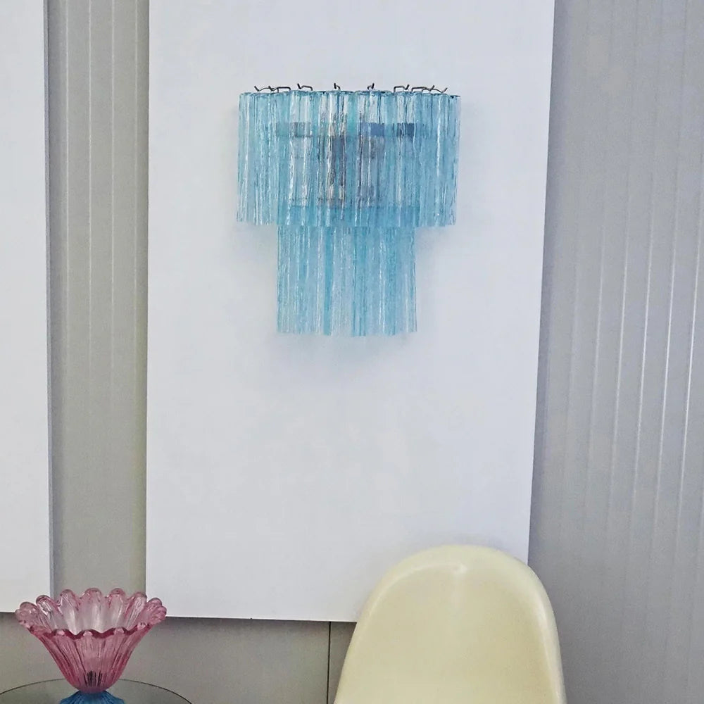 Blue Murano Glass Tube Wall Sconces - Nuvé