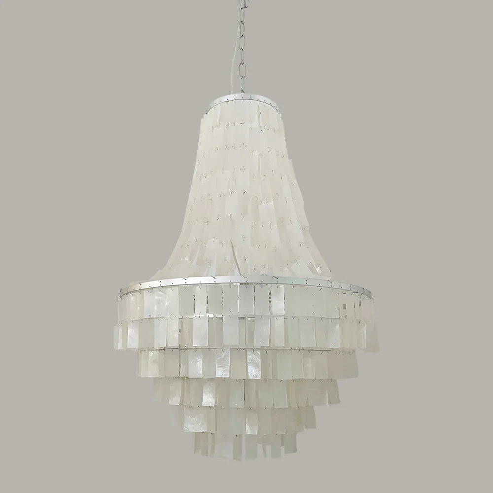 Boho Tiered Capiz Chandelier - Nuvé