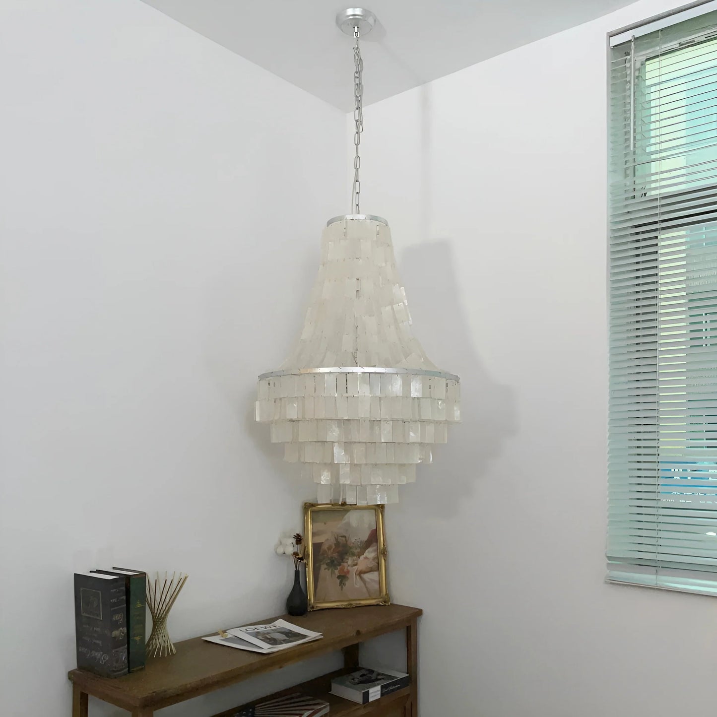 Boho Tiered Capiz Chandelier - Nuvé
