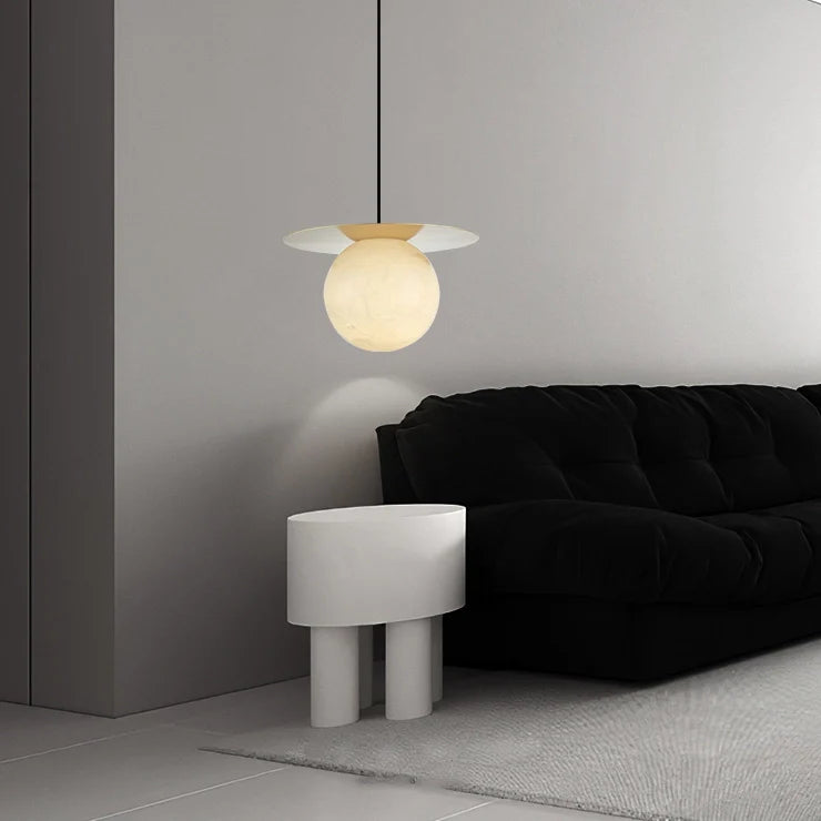 Borra Round Alabaster Pendant Light - Nuvé
