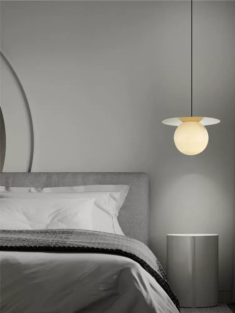 Borra Round Alabaster Pendant Light - Nuvé