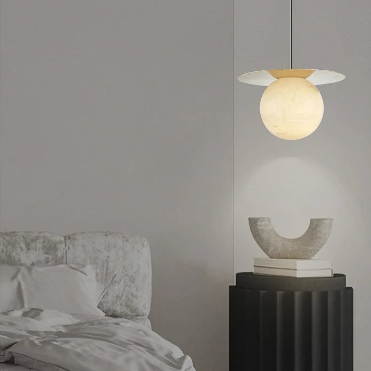 Borra Round Alabaster Pendant Light - Nuvé