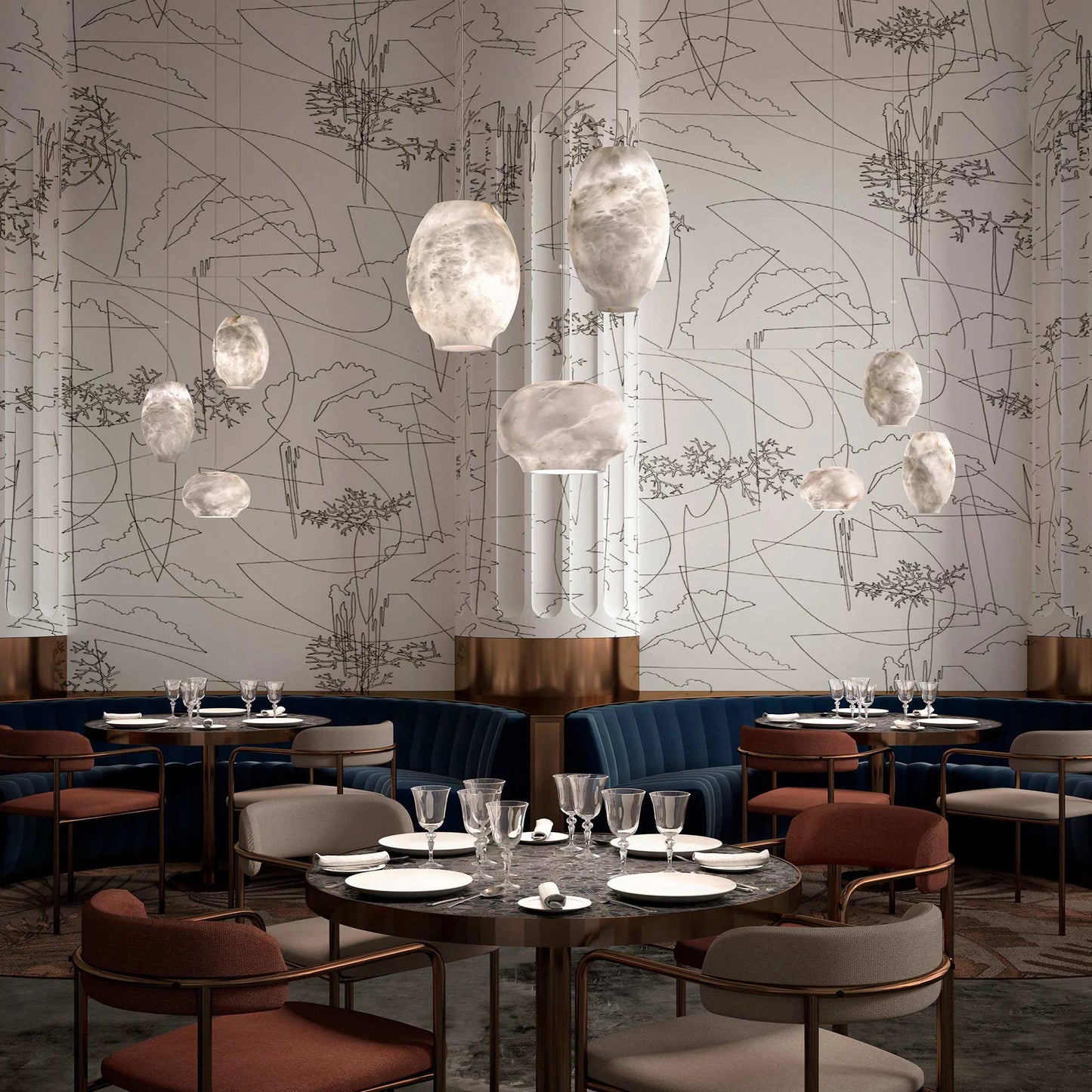 Camille Alabaster Chandelier - Nuvé