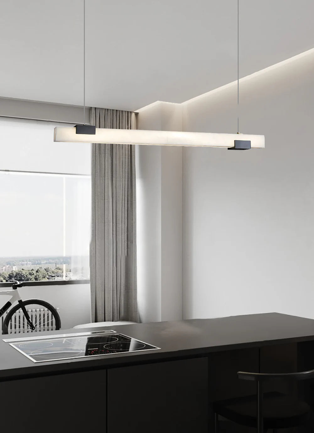 Alabaster Cary Black Pendant Light - Nuvé