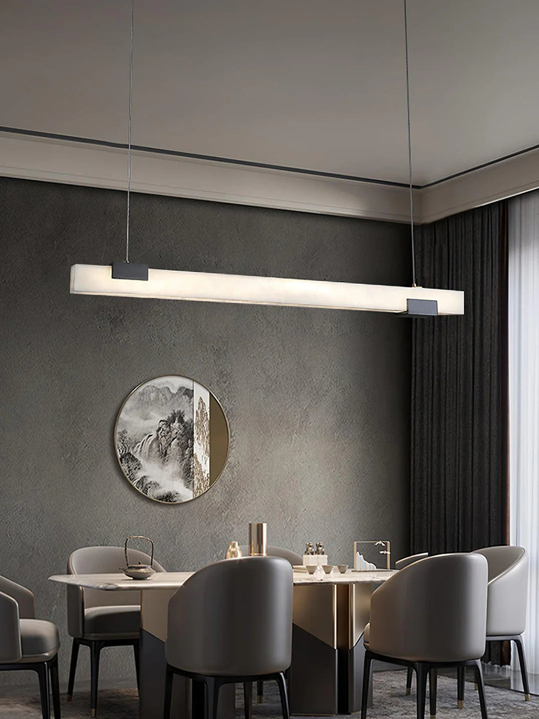 Alabaster Cary Black Pendant Light - Nuvé