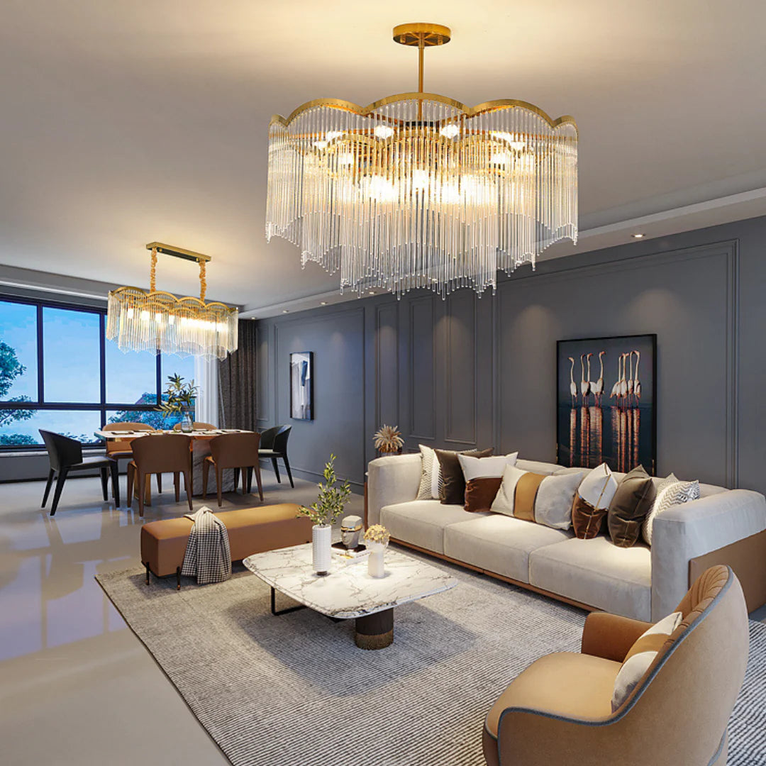 Classic Maria Glass Rod Chandelier - Nuvé
