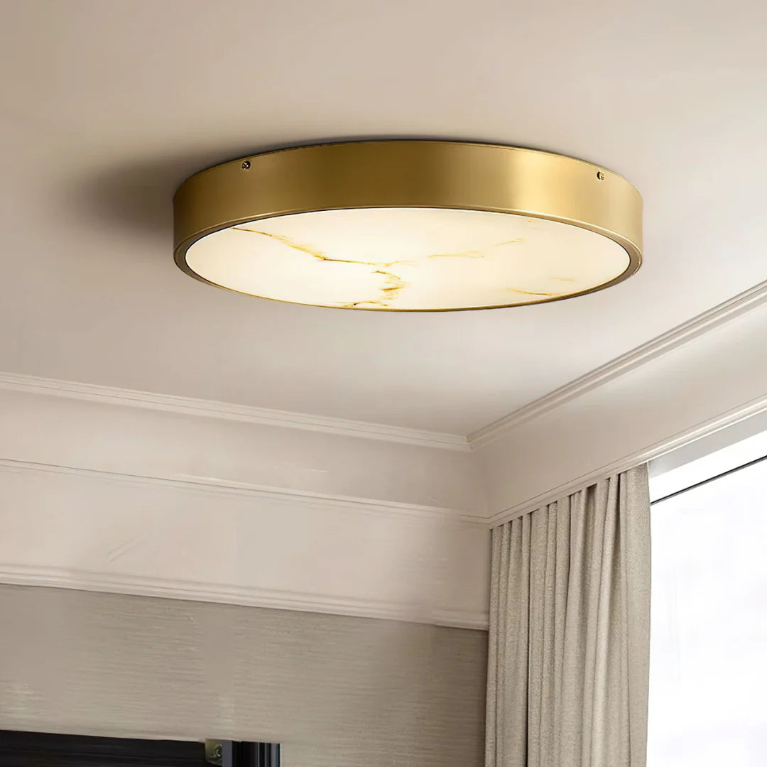 Column Alabaster Round Ceiling Lamp - Nuvé