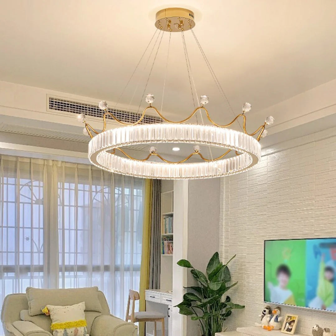 Crown Crystal Round Crystal Chandelier - Nuvé