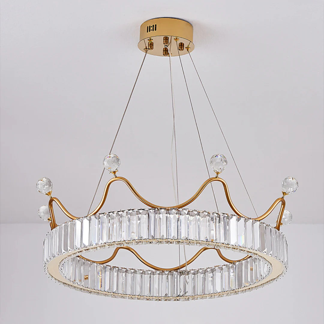 Crown Crystal Round Crystal Chandelier - Nuvé