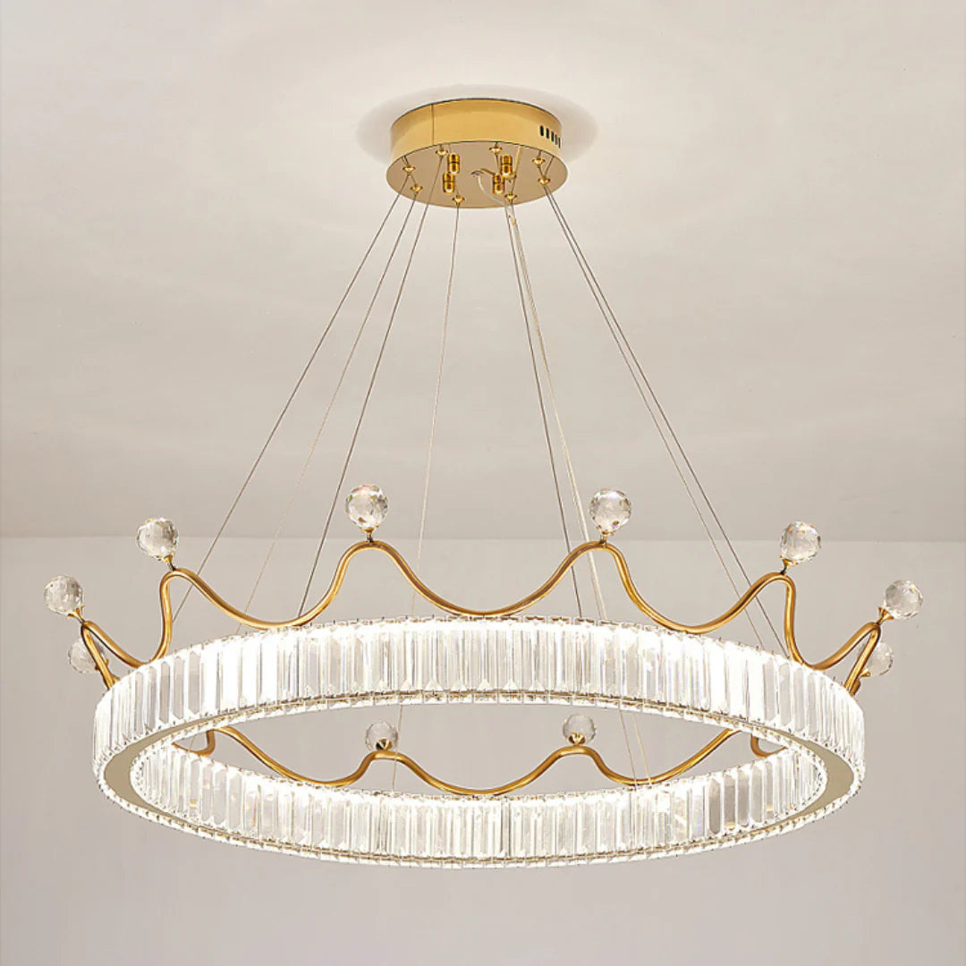 Crown Crystal Round Crystal Chandelier - Nuvé