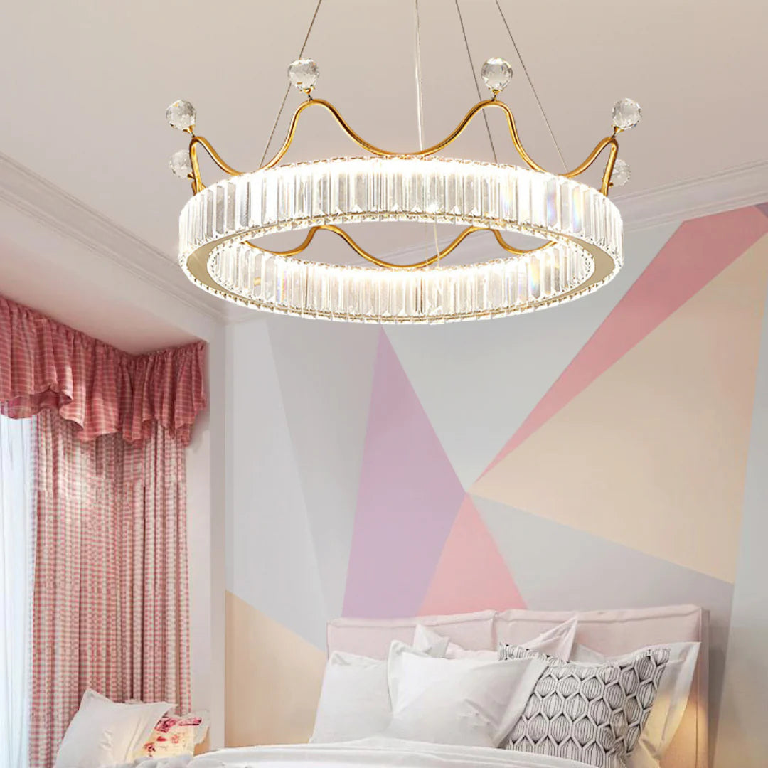 Crown Crystal Round Crystal Chandelier - Nuvé