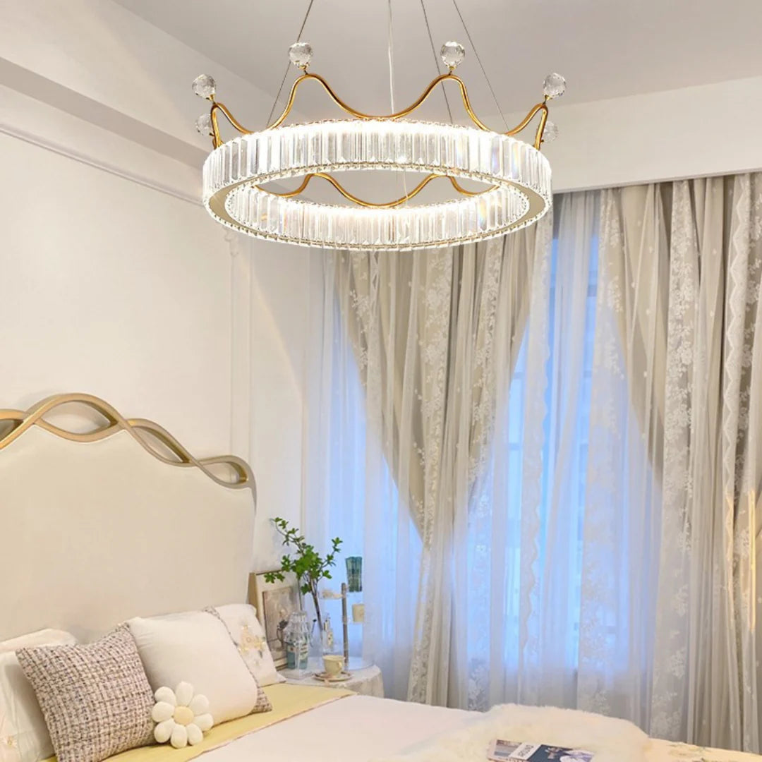 Crown Crystal Round Crystal Chandelier - Nuvé