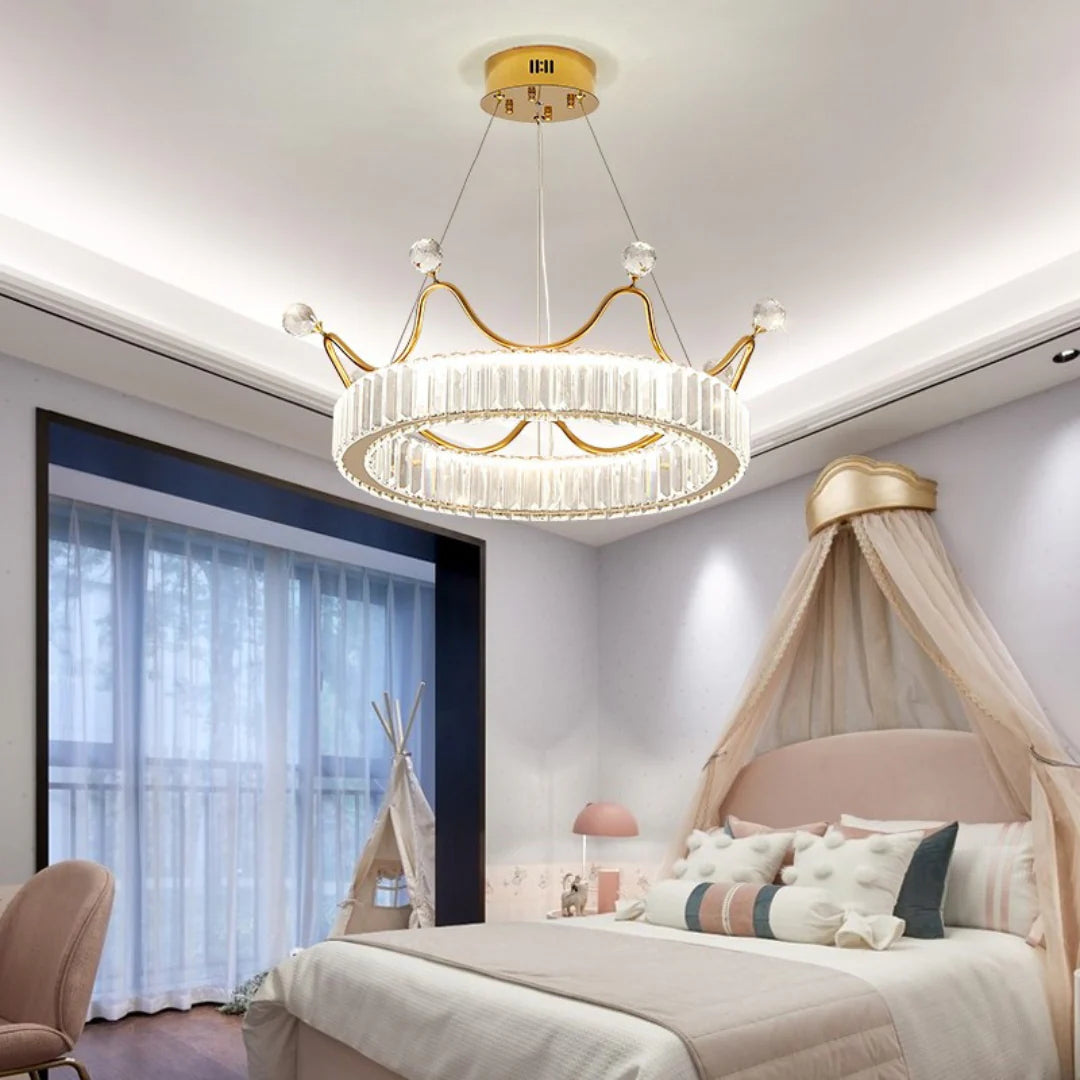 Crown Crystal Round Crystal Chandelier - Nuvé