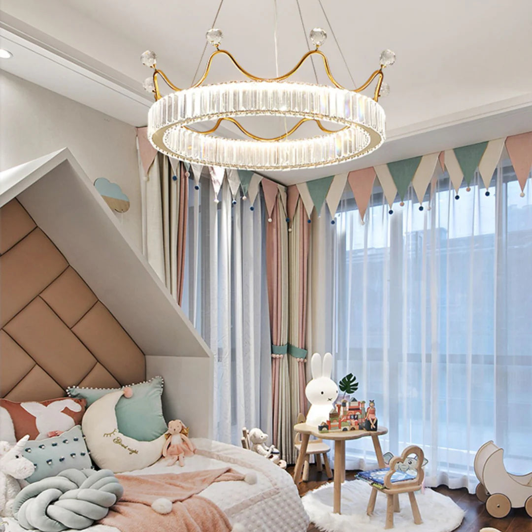 Crown Crystal Round Crystal Chandelier - Nuvé