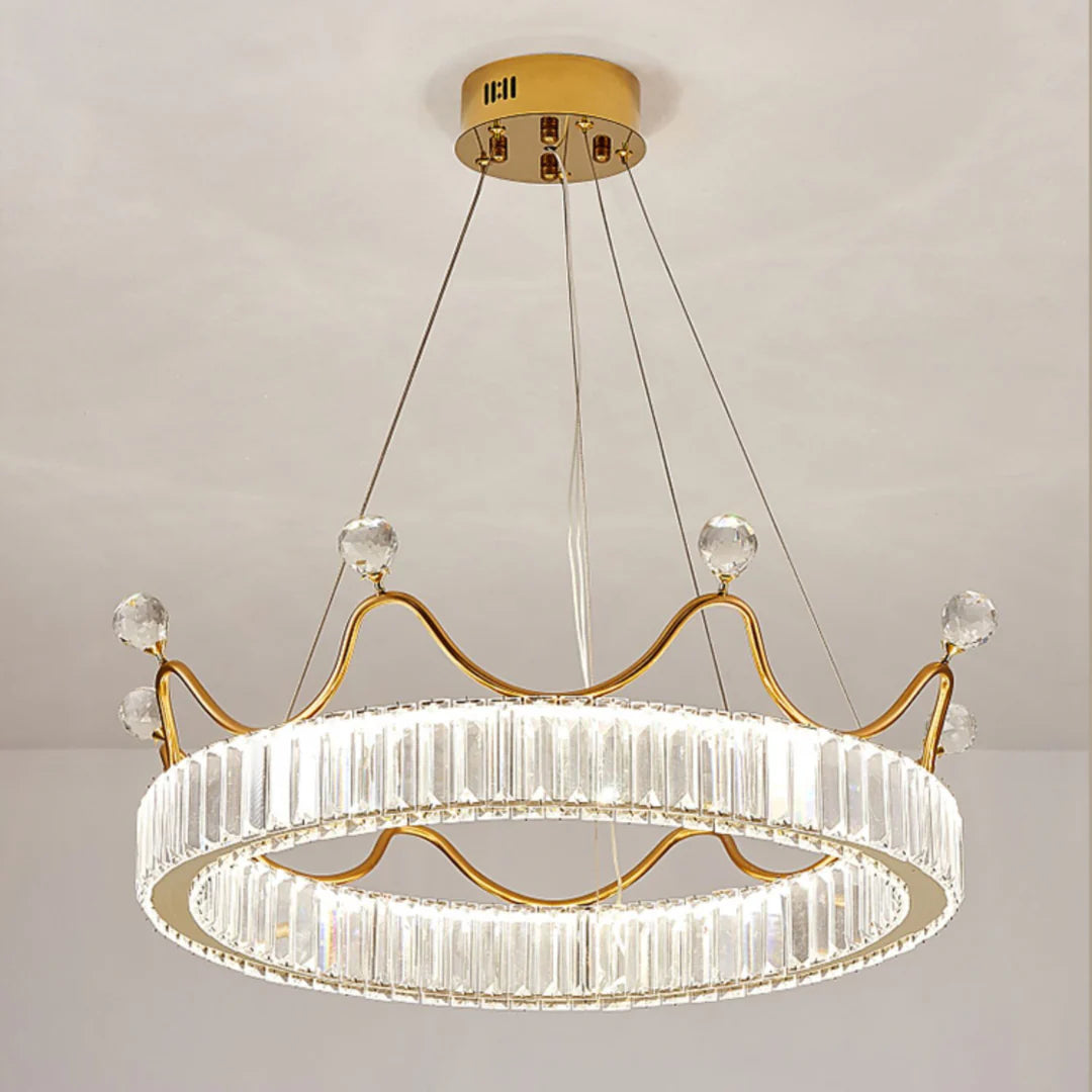 Crown Crystal Round Crystal Chandelier - Nuvé