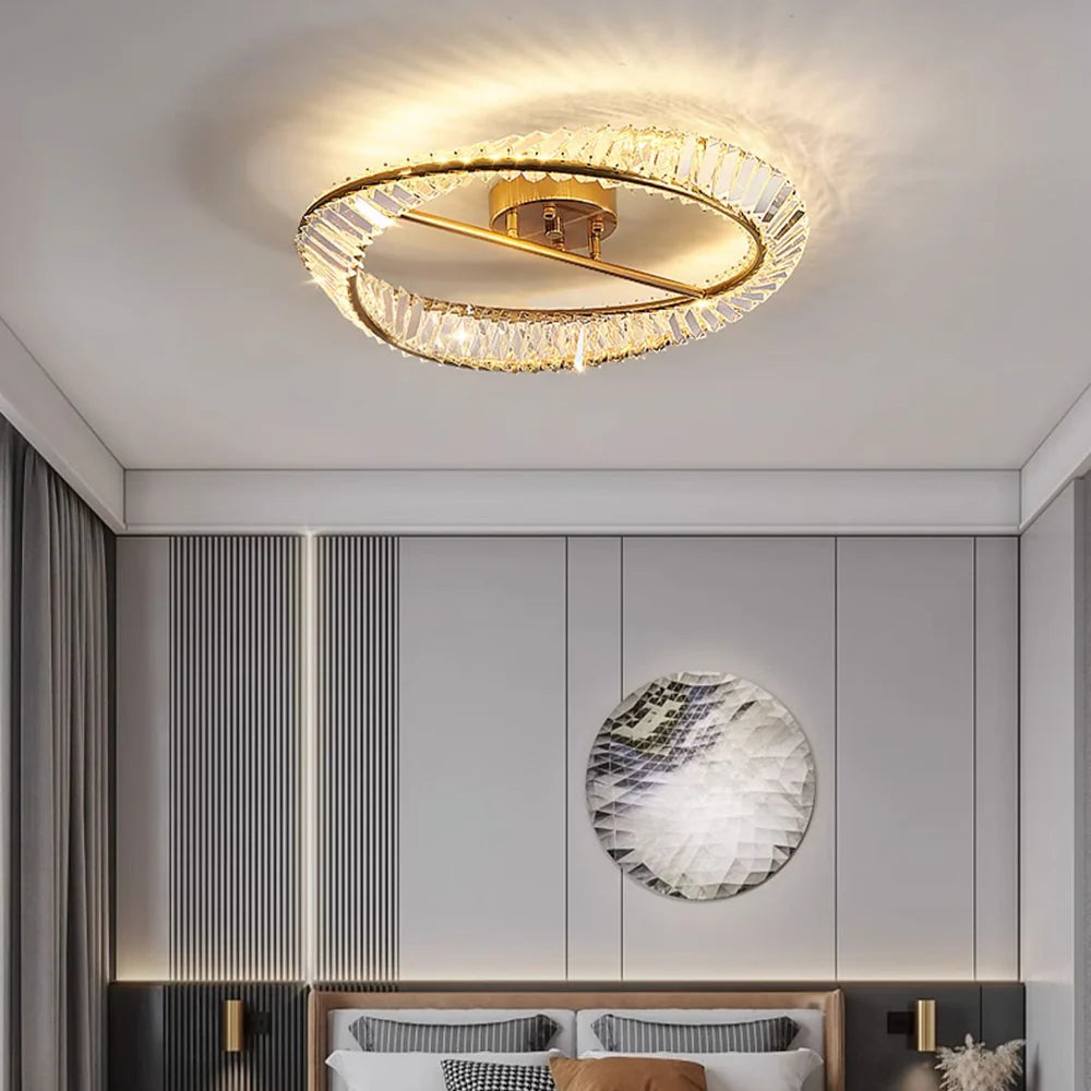 Wave Circular Crystal Ceiling Lamp - Nuvé