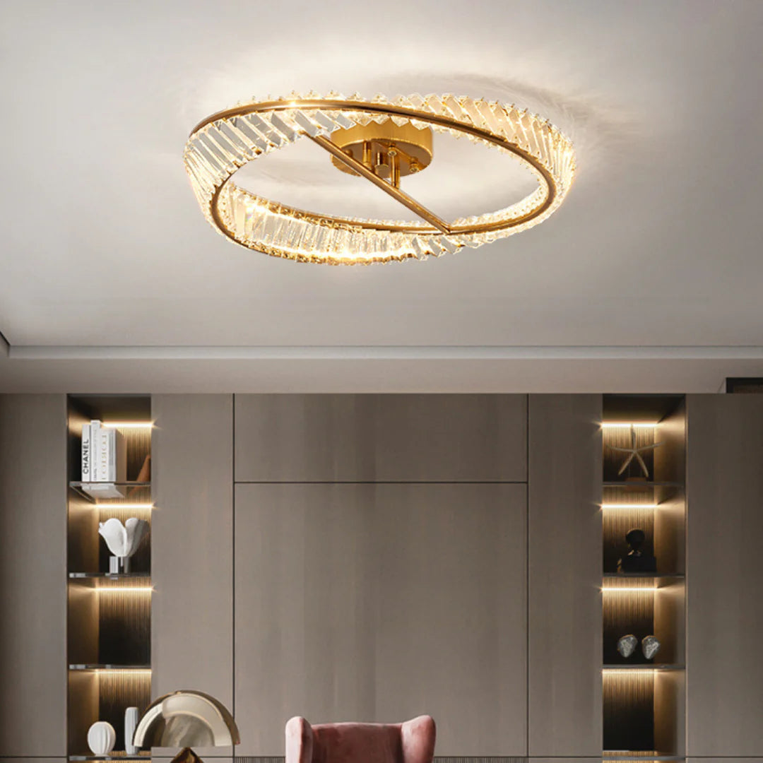 Wave Circular Crystal Ceiling Lamp - Nuvé
