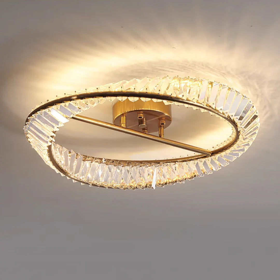 Wave Circular Crystal Ceiling Lamp - Nuvé