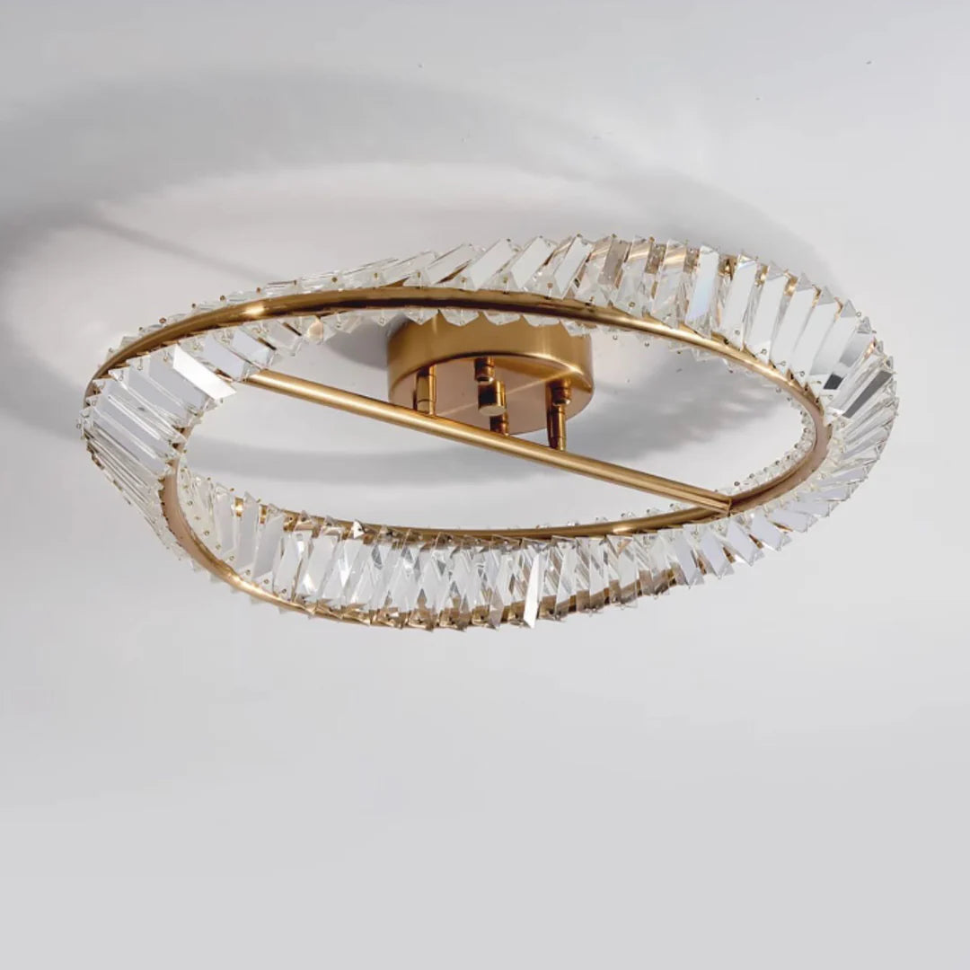 Wave Circular Crystal Ceiling Lamp - Nuvé