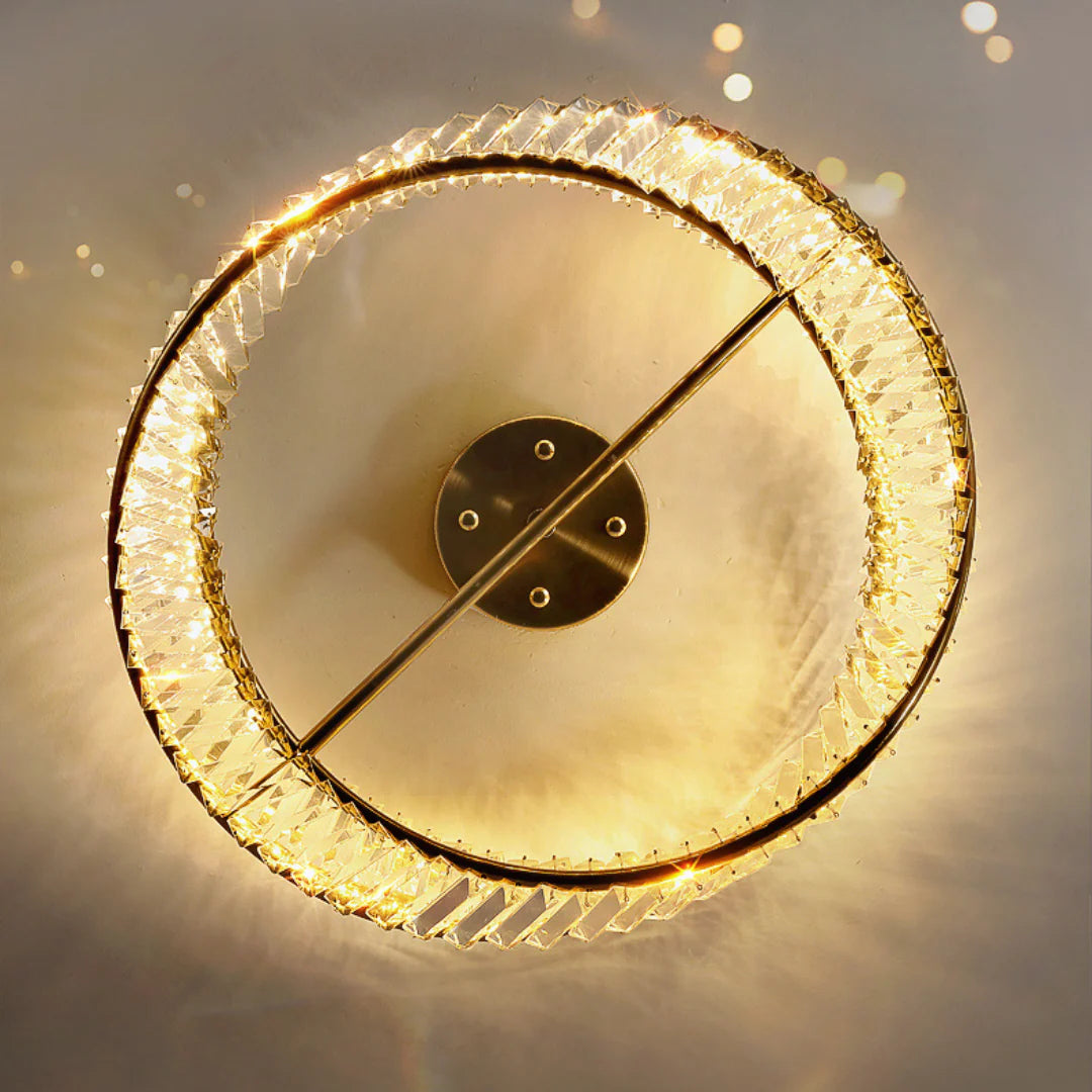 Wave Circular Crystal Ceiling Lamp - Nuvé