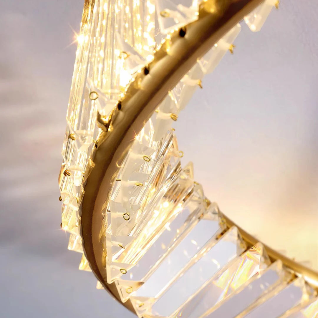 Wave Circular Crystal Ceiling Lamp - Nuvé
