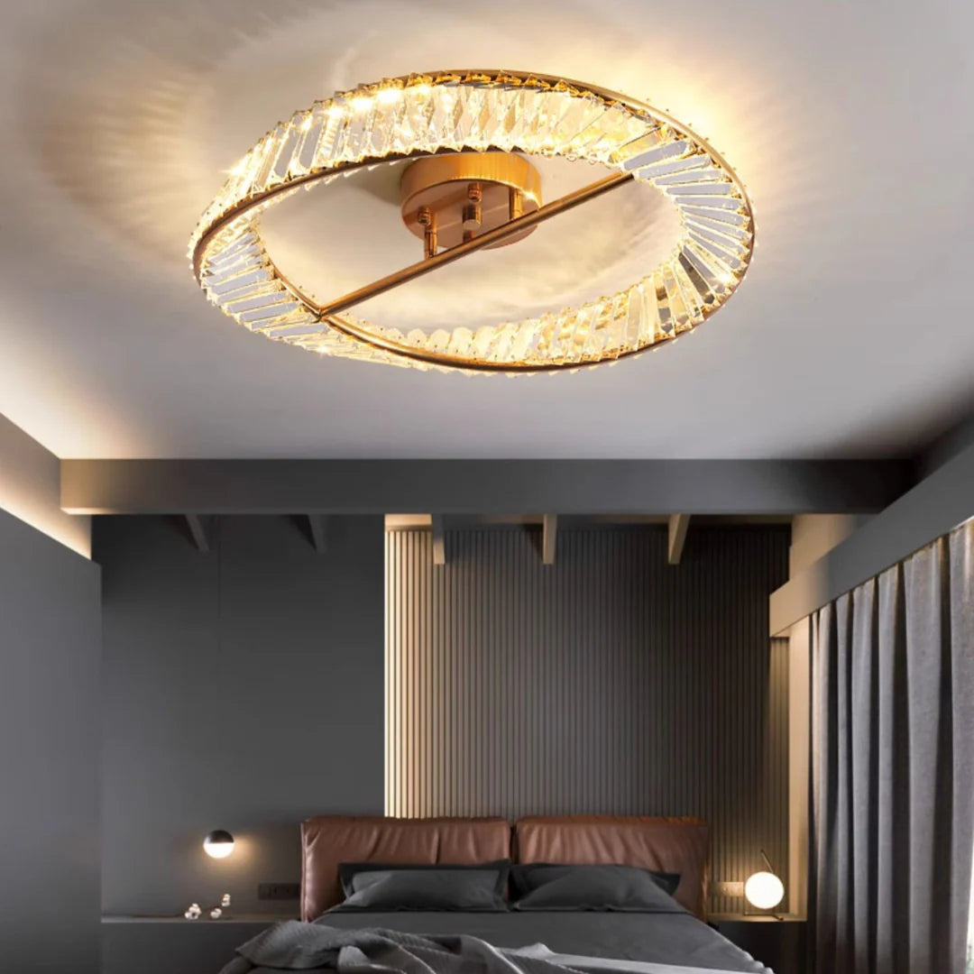 Wave Circular Crystal Ceiling Lamp - Nuvé