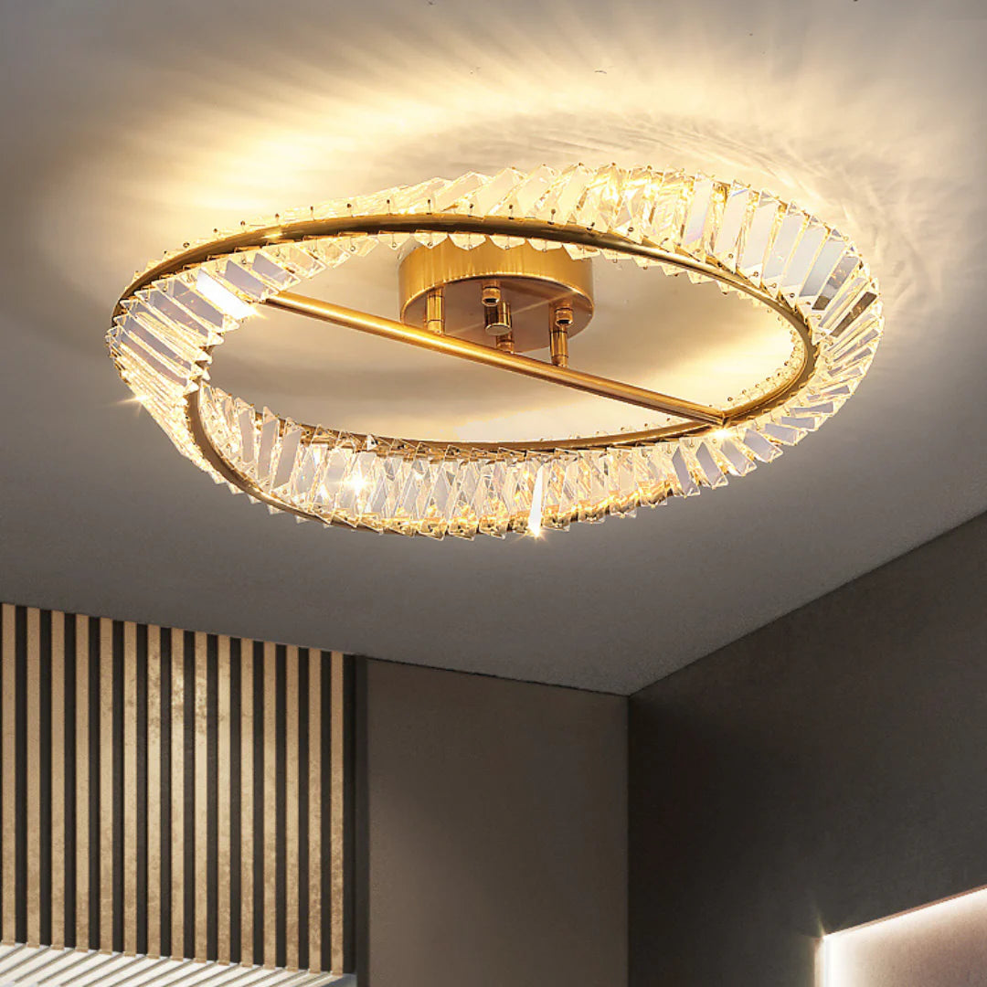 Wave Circular Crystal Ceiling Lamp - Nuvé