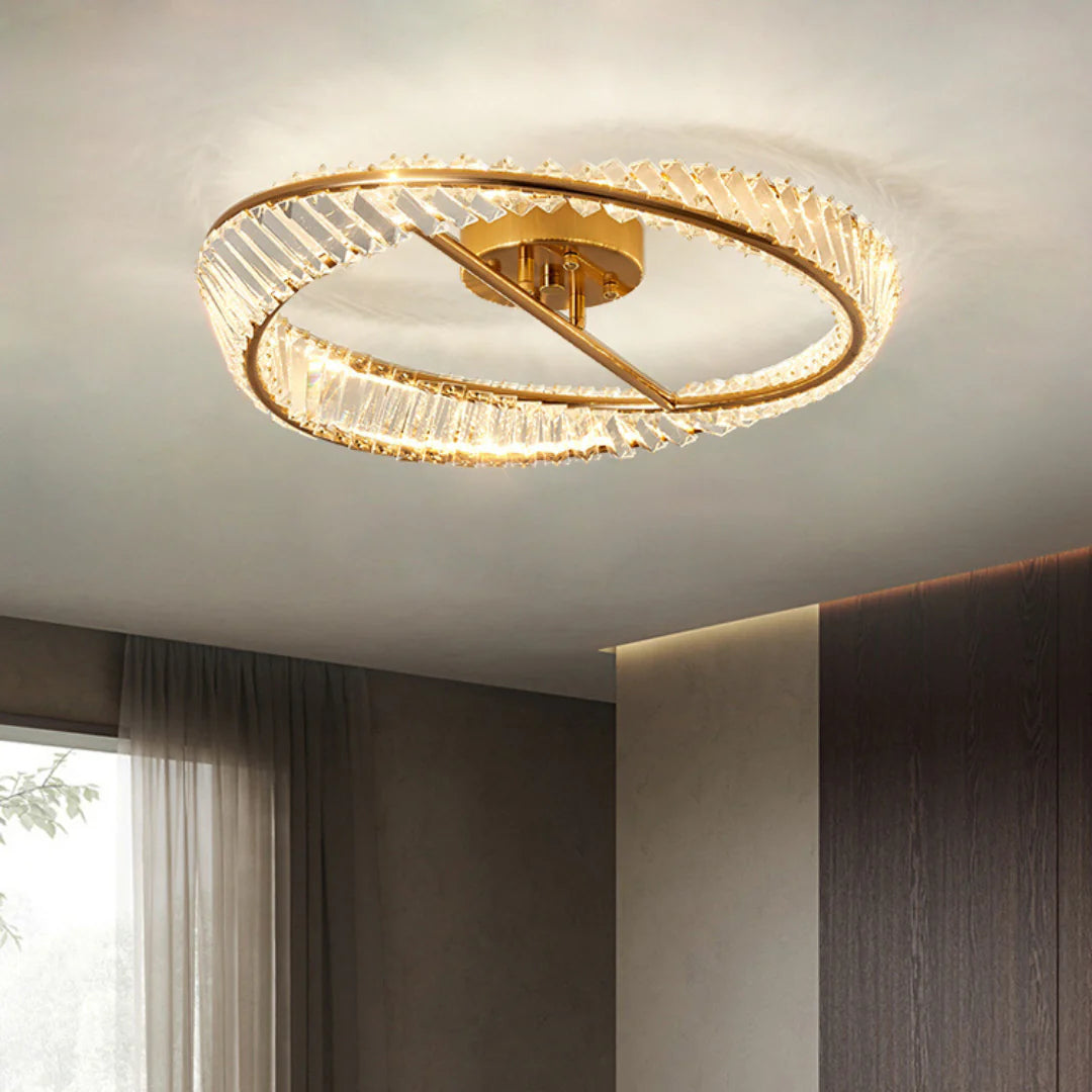Wave Circular Crystal Ceiling Lamp - Nuvé