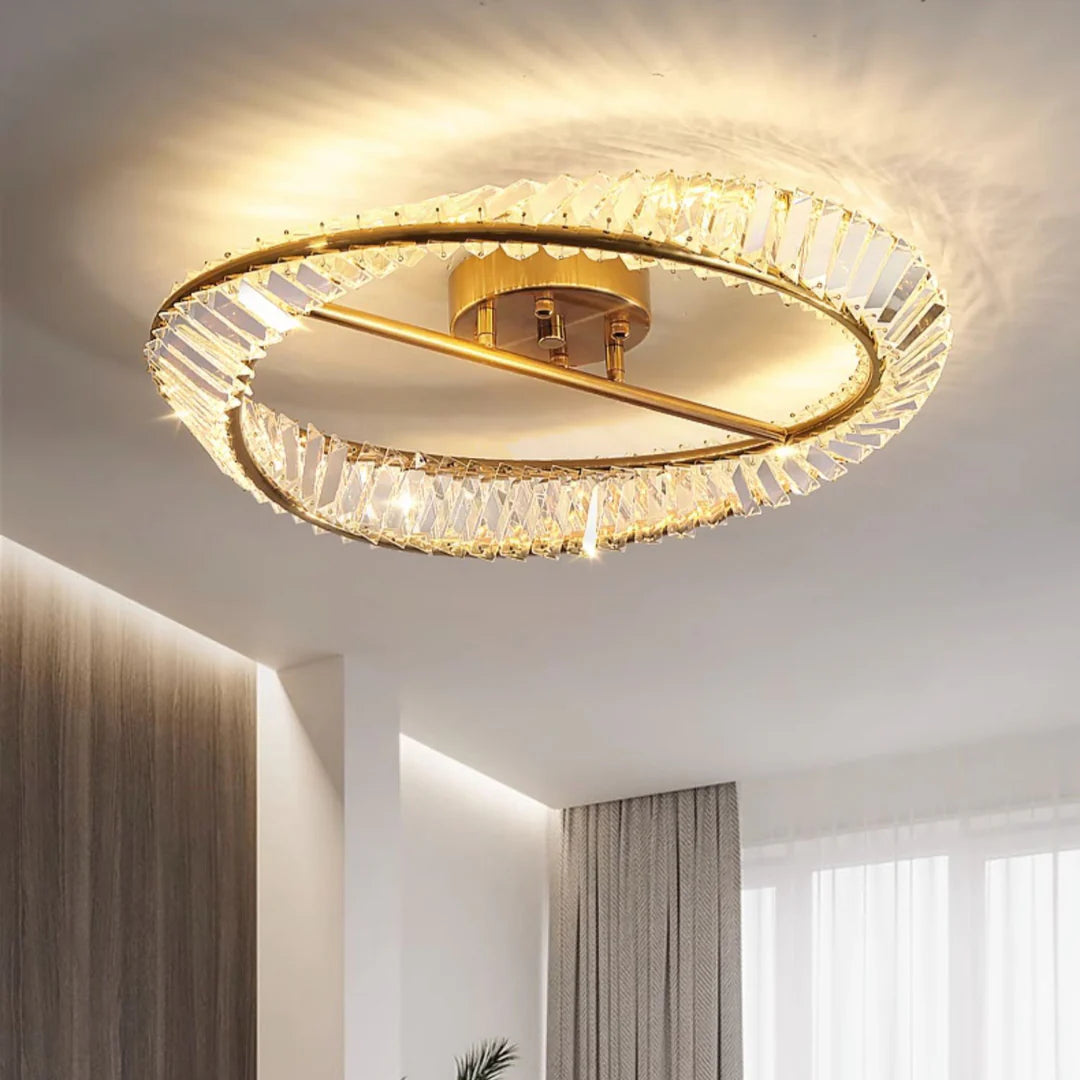 Wave Circular Crystal Ceiling Lamp - Nuvé