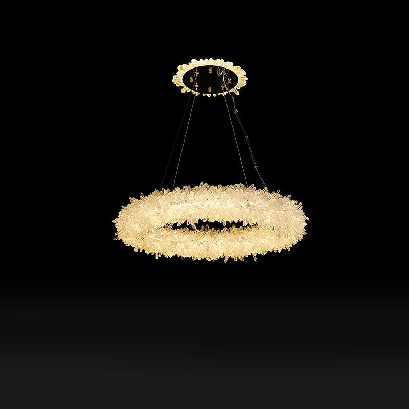 Crystal Brass Round Chandelier - Nuvé