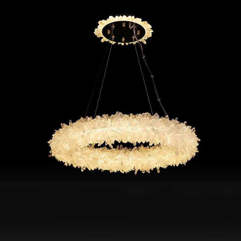 Crystal Brass Round Chandelier - Nuvé