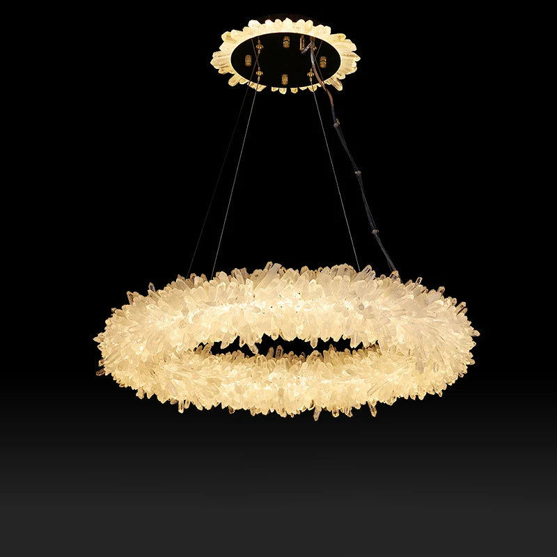Crystal Brass Round Chandelier - Nuvé