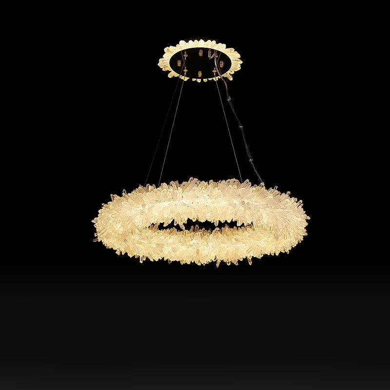 Crystal Brass Round Chandelier - Nuvé