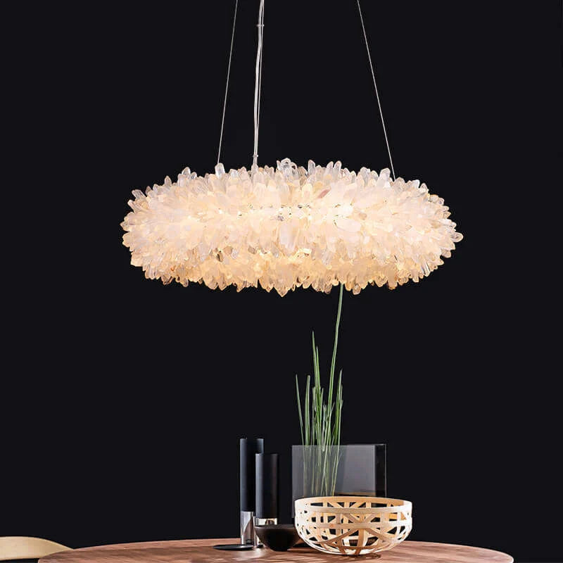 Crystal Brass Round Chandelier - Nuvé