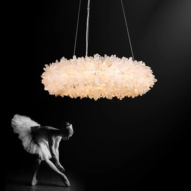 Crystal Brass Round Chandelier - Nuvé